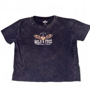Hollister Black Wild & Free Graphic Tee